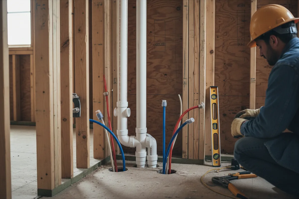 Drain and supply rough-in during Leak Detection in Rogers